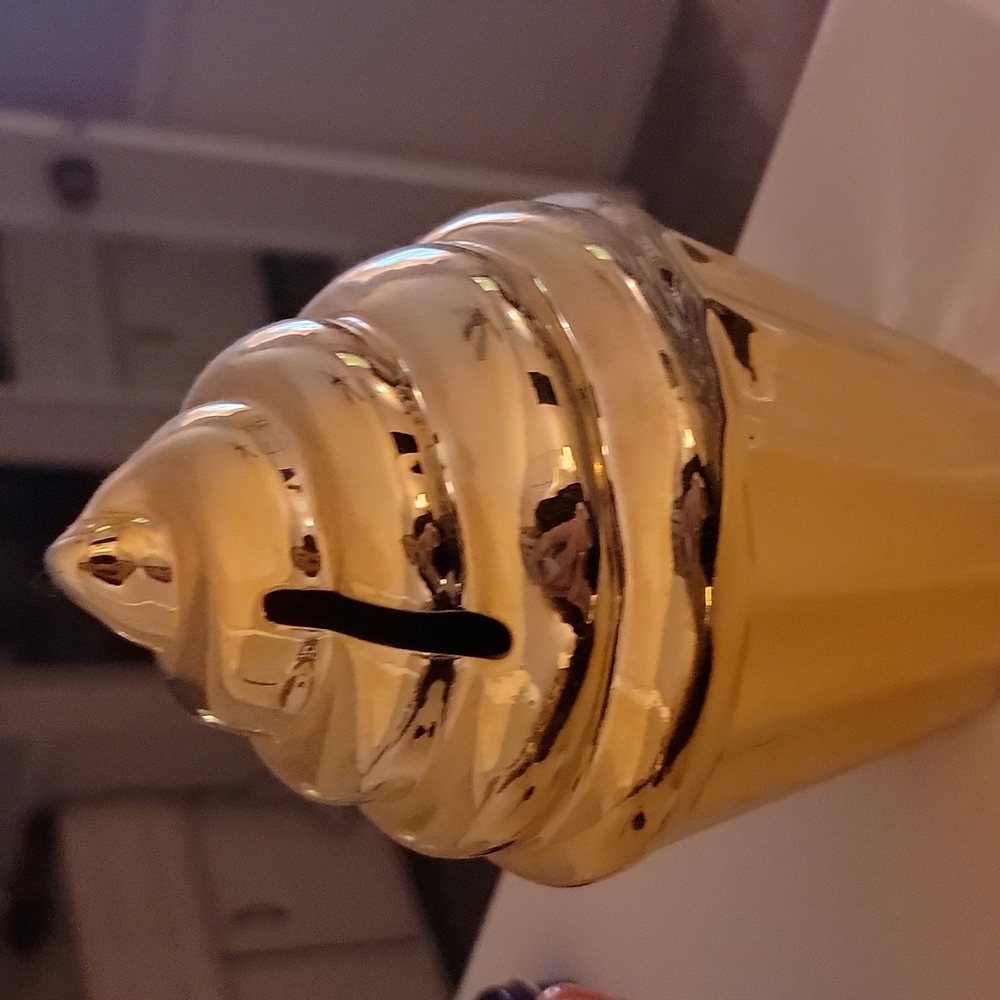 Gold cupcake bank